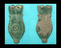 Strap End, Amphora, Multiple Engravings, c. 4th Cent